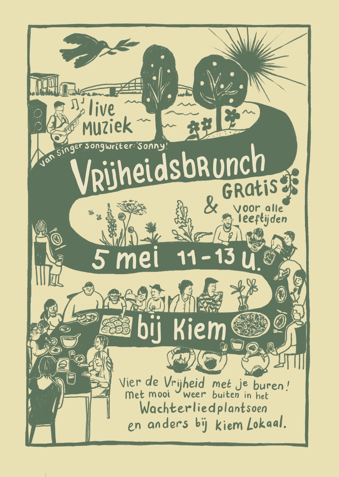 KIEM vrijheidsbrunch in het Wachterliedplantsoen op 5 mei.